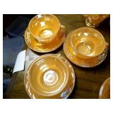 vintage peach lustre Leaf pattern F...