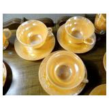 vintage peach lustre Leaf pattern F...