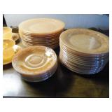 vintage peach lustre Leaf pattern F...