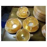 vintage peach lustre Leaf pattern F...