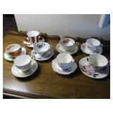 variety of china teacups & saucers,...