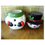 glass snowman cookie jar...