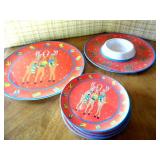 plastic reigndeer dip/platter lg an...