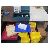 Plastic toolbox, magnets and hardwa...