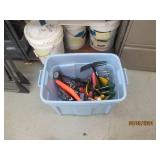 Storage tote containing hand held g...
