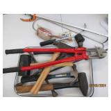 Assortment of hammers, rubber malle...