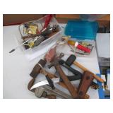 Assorted hammers, pliers, knives an...