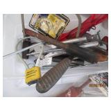 Assorted hammers, pliers, knives an...