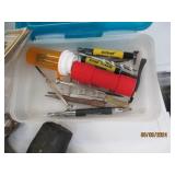 Assorted hammers, pliers, knives an...