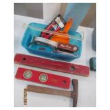 Antique wood construction levels, a...