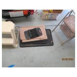 Vintage Metal folding stool, plasti...