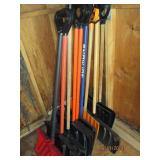 Collection of snow removal shovels...