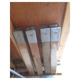 Set of (4) wooden saw horses and lo...