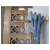 Queen headboard and bed frame, also...