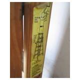 Corner lot of mops, step ladder, rakes & more