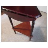 Round 3 sided drop leaf end table, ...