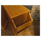 End table magazine rack, solid wood...