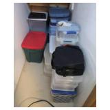 Collection of covered totes, 2 lapt...