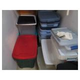 Collection of covered totes, 2 lapt...