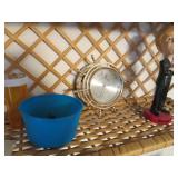 Wall display including thermometer,...