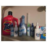 Shelf filled with laundry supplies...