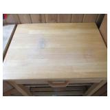 Wood shelf on caster wheels top is ...