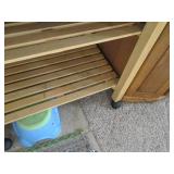 Wood shelf on caster wheels top is ...