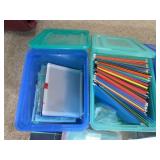 3 Covered totes of file folders, en...
