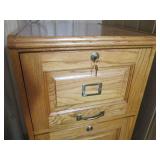 Wood file cabinet with keyed lock, ...