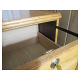 Wood file cabinet with keyed lock, ...