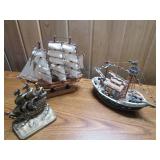 Vintage ship models and a bookend...
