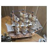 Vintage ship models and a bookend...