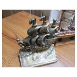 Vintage ship models and a bookend...