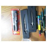 Pens, office supplies, M&M dispense...