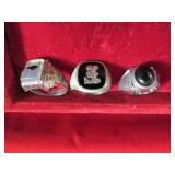 Vintage box containing rings, tie c...