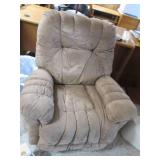 Plush and comfy tan recliner...