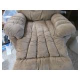 Plush and comfy tan recliner...
