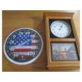John Deere clock and patriotic ther...