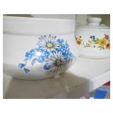 3 Floral decorated pots...