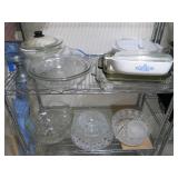 Punch bowls and glass kitchen ware...