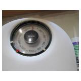 random bin w/bathroom scale, sealer...