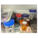 Assorted containers with Eye bolts,...
