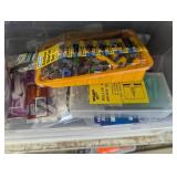 Assorted containers with Eye bolts,...