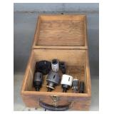 Vintage Wood toolbox containing an ...