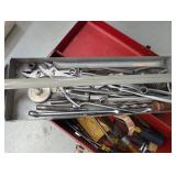 Red metal Kennedy toolbox containin...