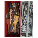 Red metal Kennedy toolbox containin...