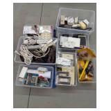 Multiple storage totes containing a...