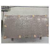 Gray Vintage footlocker storage tru...