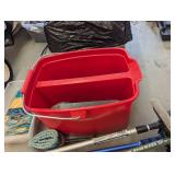 Dual basin wash bucket with an asso...