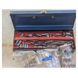 Metal toolbox with a large assortme...